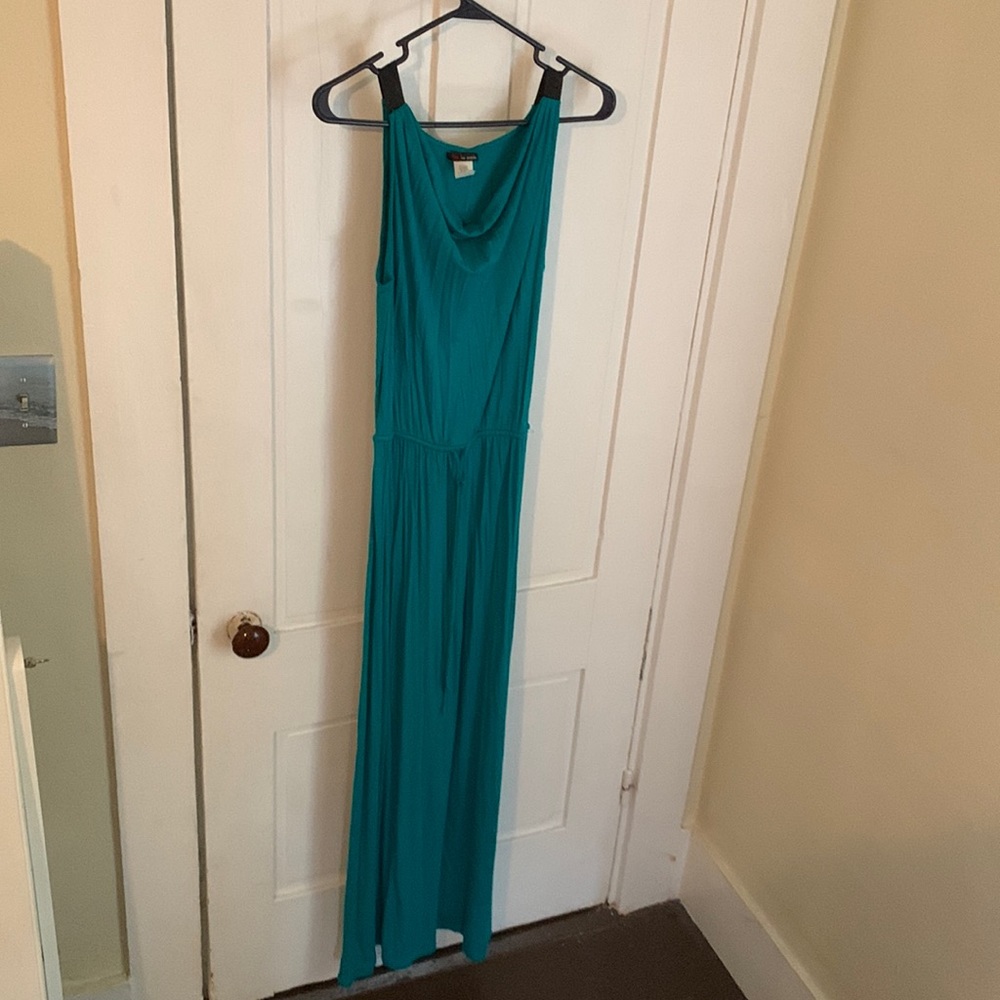 Fire Los Angeles brand size small teal maxi dress.
